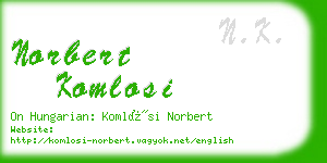 norbert komlosi business card